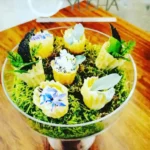 tartelette au céviché de merlu au yuzu du potager du chef